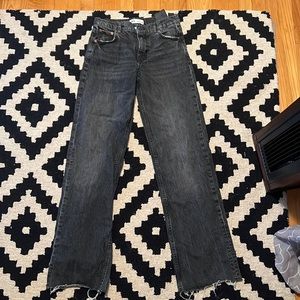 black low rise zara jeans